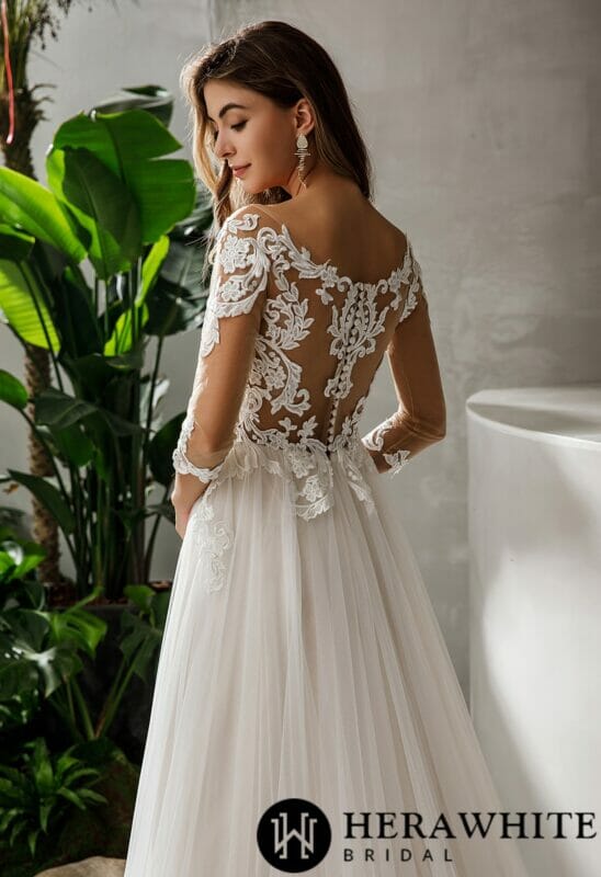 Robe de mariée bohème manche 3/4 Robe de mariée bohème manche 3/4