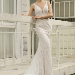 Robe de Mariée Sirène Sexy à double bretelles image 10 | Soirée Blanche Robe de Mariée Sirène Sexy à double bretelles | Soirée Blanche