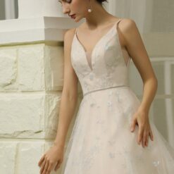 Robe de mariée simple à motifs floraux pailletés | Soirée Blanche