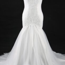 Robe de sirène formelle avec broderies | Soirée Blanche