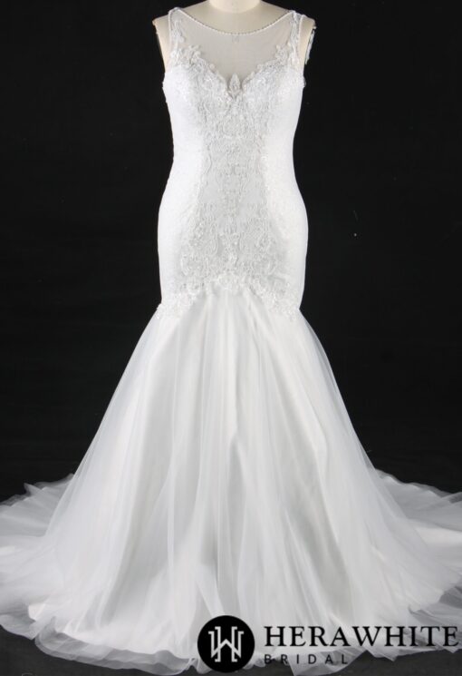 Robe de sirène formelle avec broderies | Soirée Blanche