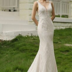 Robe de Mariée Sirène Sexy à double bretelles image 15 | Soirée Blanche Robe de Mariée Sirène Sexy à double bretelles | Soirée Blanche