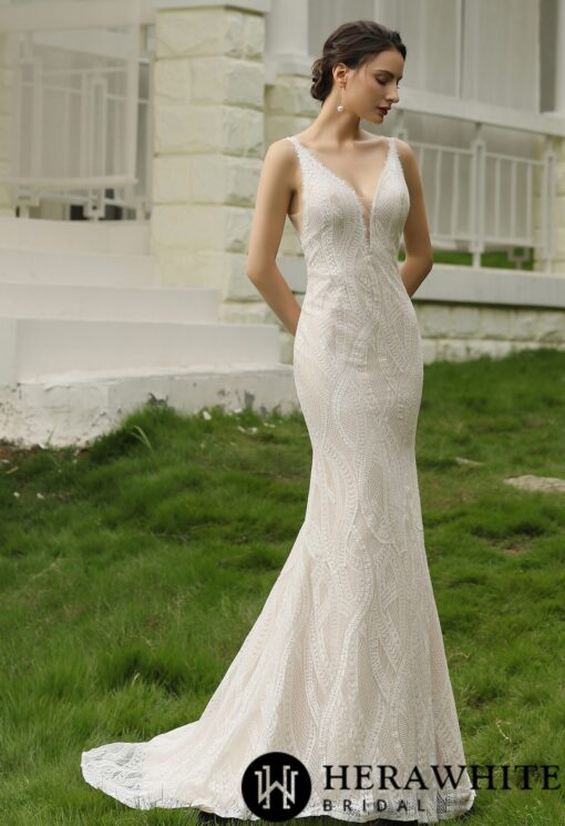 Robe de Mariée Sirène Sexy à double bretelles | Soirée Blanche