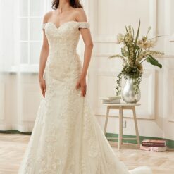 Robe de mariée à encolure cœur avec broderie | Soirée Blanche