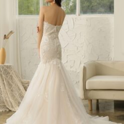 Robe de mariée sirène en tulle et dentelle à cœur ouvert | Soirée Blanche
