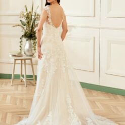 Robe de mariée à encolure bateau en dentelle | Soirée Blanche