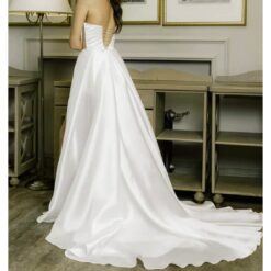 Robe De Mariée Courte Scintillante à Traîne Détachable