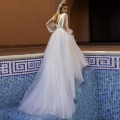 Robe De Mariée Col V Illusion Et Dos Nu image 4 | Soirée Blanche Robe De Mariée Col V Illusion Et Dos Nu