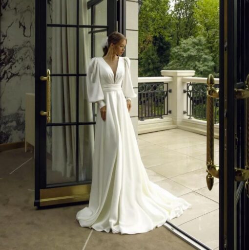 Robe de Mariée Princesse manche bouffante
