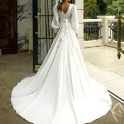 Robe De Mariée Princesse Manches Bouffantes image 6 | Soirée Blanche Robe de Mariée Princesse manche bouffante