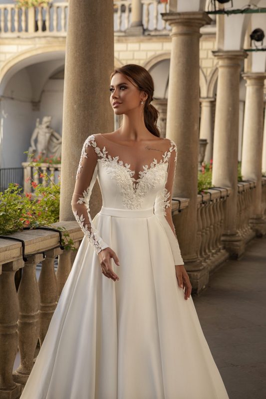 Robe de mariée simple avec manche Robe de mariée simple avec manche