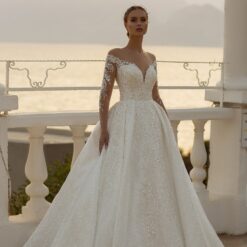 Robe De Mariée Princesse Manches Longues Blanche | Soirée Blanche