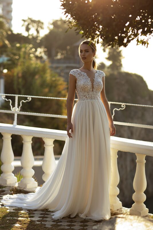 Robe de mariée bohème manche courte