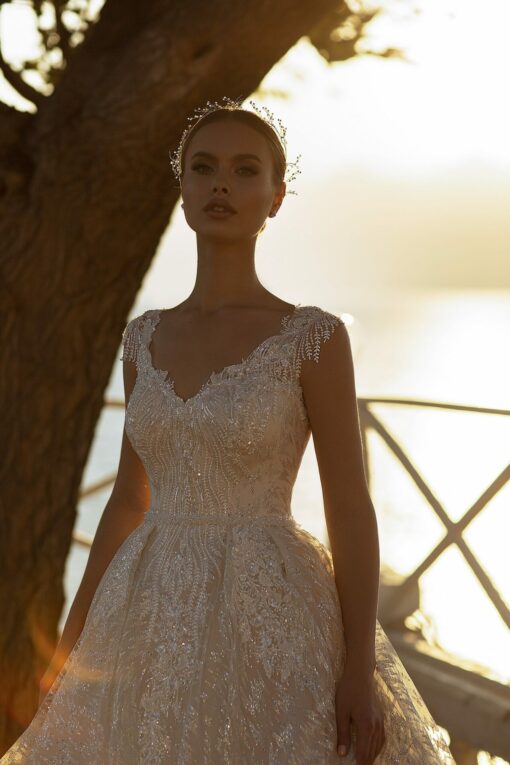 Robe De Mariée Princesse Scintillante Blanche | Soirée Blanche