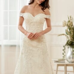 Robe de mariée à encolure cœur avec broderie | Soirée Blanche