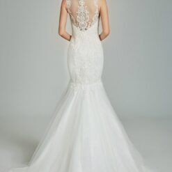 Robe de sirène formelle avec broderies | Soirée Blanche