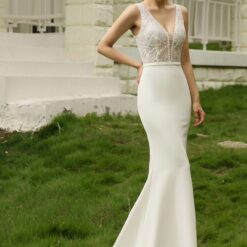 Robe de Mariée Simple Col V image 13 | Soirée Blanche Robe de Mariée Simple Col V