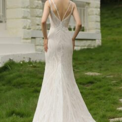 Robe de Mariée Sirène Sexy à double bretelles image 14 | Soirée Blanche Robe de Mariée Sirène Sexy à double bretelles | Soirée Blanche