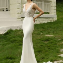 Robe de Mariée Simple Col V image 11 | Soirée Blanche Robe de Mariée Simple Col V
