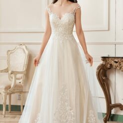 Robe de mariée A à encolure cœur illusion et dentelle | Soirée Blanche
