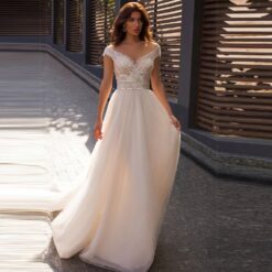 Robe De Mariée Princesse Scintillante Et Jupe Tulle