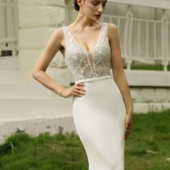 Robe de Mariée Simple Col V image 10 | Soirée Blanche Robe de Mariée Simple Col V