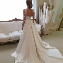 Robe De Mariée Dentelle Florale A Col Montant image 4 | Soirée Blanche Robe De Mariée Dentelle Florale A Col Montant