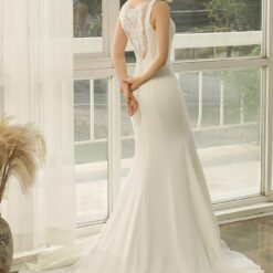 Robe de mariée sirène avec dos en dentelle fantaisie | Soirée Blanche