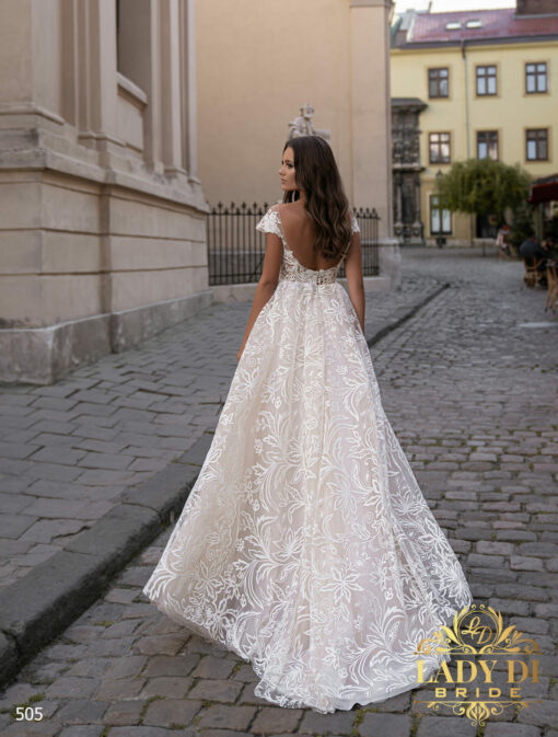 Robe De Mariée A dentelle florale élégante avec perles | Soirée Blanche