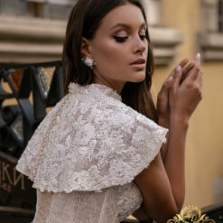 Robe De Mariée Fourreau Bustier Avec Cape image 7 | Soirée Blanche Robe De Mariée fourreau bustier avec cape | Soirée Blanche