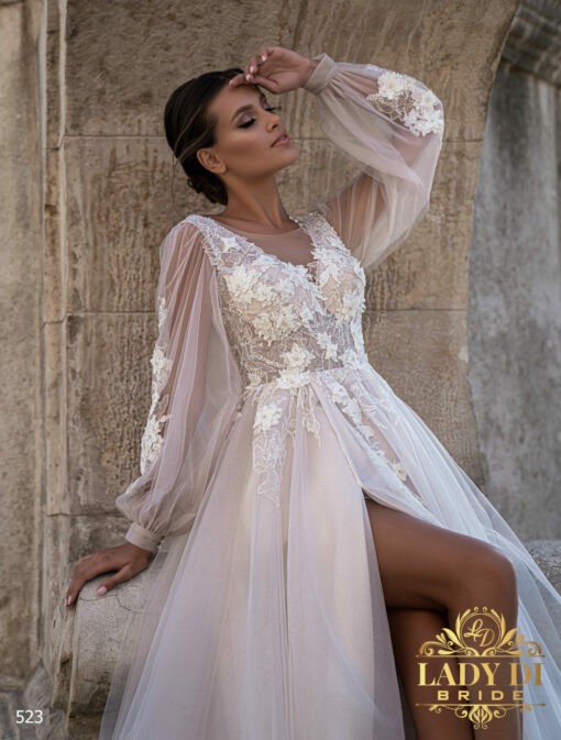 Robe De Mariée Fendue Jupe Tulle Blanche | Soirée Blanche