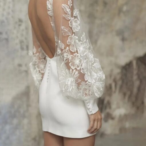 Robe De Mariée Blanche Courte