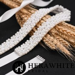 Ceinture de Mariée Perlée | Soirée blanche