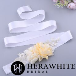 Ceinture De Mariée Fleurie | Soirée Blanche