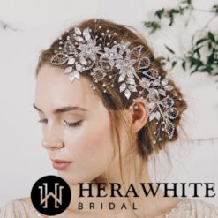 Serre Tête De Mariée Feuille D'Or | Soirée Blanche