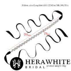 Ceinture de Mariée en Satin et Feuilles en Cristaux | Soirée Blanche