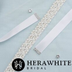 Ceinture de Mariée Perlée | Soirée blanche