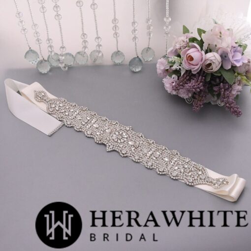 Ceinture De Mariée A Strass Large | Soirée Blanche
