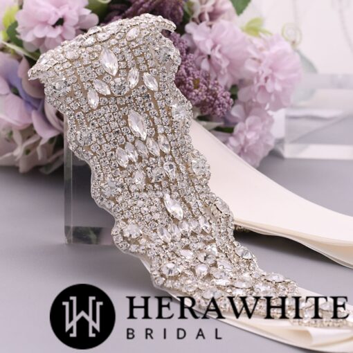 Ceinture De Mariée A Strass Large | Soirée Blanche