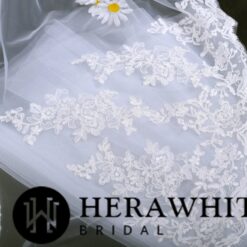 Voile de Mariée Long A Dentelle | Soirée Blanche