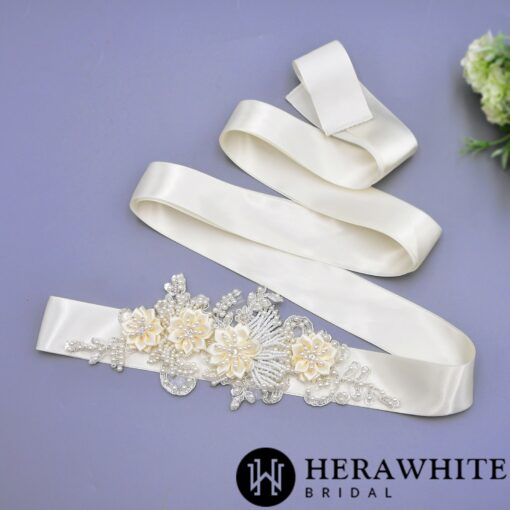 Ceinture De Mariée Romantique | Soirée Blanche