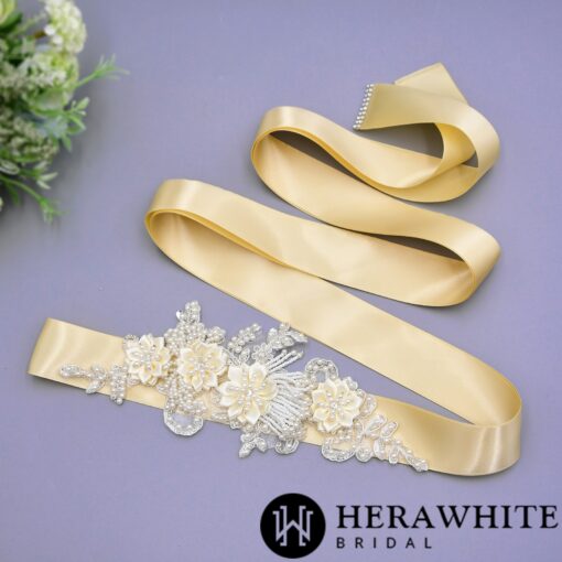 Ceinture De Mariée Romantique | Soirée Blanche