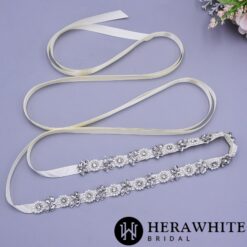 Ceinture De Mariage Discrète Fleurie | Soirée Blanche