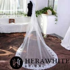 Long Voile de Mariée Dentellé | Soirée blanche