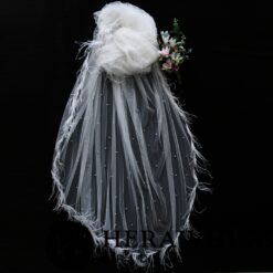 Voile de Mariée A Plumes | Soirée Blanche