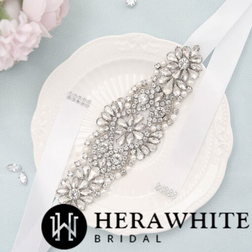 Ceinture De Mariée Scintillante | Soirée Blanche