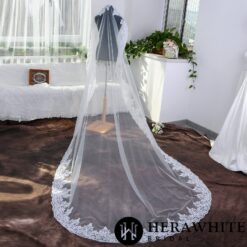 Long Voile de Mariée Dentellé | Soirée blanche