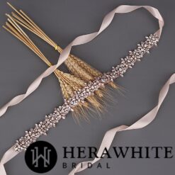 Ceinture de Mariée Fleurs en Cristal | Soirée Blanche