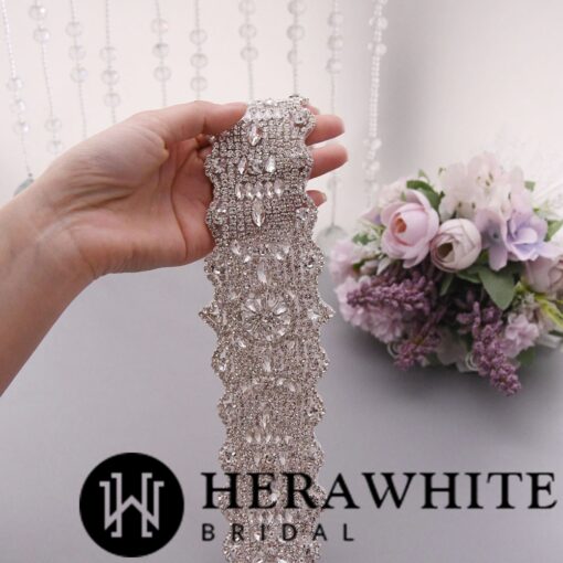 Ceinture De Mariée A Strass Large | Soirée Blanche