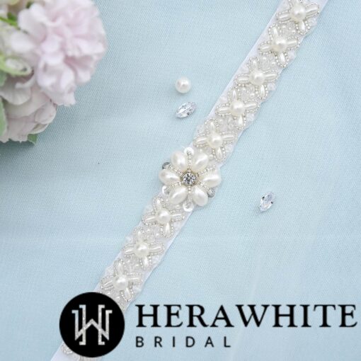 Ceinture Perlées Pour Robe de Mariée | Soirée Blanche
